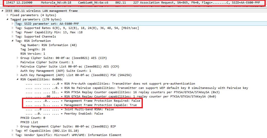 802.11w Protected Management Frames(PMF) support on cnPilot ESeries